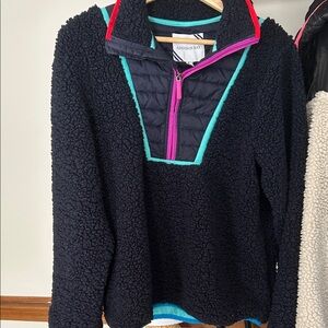 Addison Bay Women's Navy and Pink Fleece Sweater
